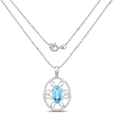 6.17 Carat Genuine Swiss Blue Topaz .925 Sterling Silver Pendant