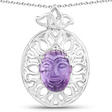 5.80 ct. Genuine Amethyst .925 Sterling Silver Pendant