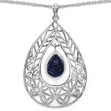 2.20 Carat Genuine Iolite .925 Sterling Silver Fancy Pendant