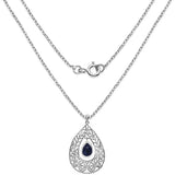 2.20 Carat Genuine Iolite .925 Sterling Silver Fancy Pendant