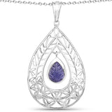 2.20 Carat Genuine Iolite .925 Sterling Silver Pendant