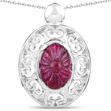 10.53 Carat Genuine Ruby .925 Sterling Silver Pendant