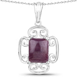 6.97 Carat Genuine Ruby .925 Sterling Silver Pendant