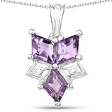 4.95 Carat Genuine Amethyst .925 Sterling Silver Pendant