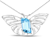 11.64 Carat Genuine Swiss Blue Topaz .925 Sterling Silver Pendant