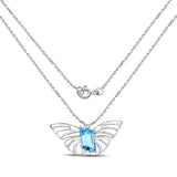 11.64 Carat Genuine Swiss Blue Topaz .925 Sterling Silver Pendant