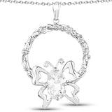 6.48 Carat Genuine White Topaz .925 Sterling Silver Pendant