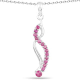 0.82 Carat Genuine Ruby .925 Sterling Silver Pendant