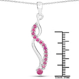 0.82 Carat Genuine Ruby .925 Sterling Silver Pendant