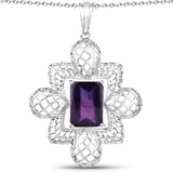 7.80 ct. Genuine Amethyst .925 Sterling Silver Pendant
