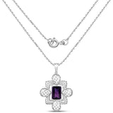 7.80 ct. Genuine Amethyst .925 Sterling Silver Pendant