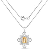 6.80 Carat Genuine Citrine .925 Sterling Silver Pendant