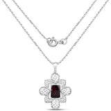 8.00 Carat Genuine Garnet .925 Sterling Silver Pendant