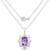 8.70 Carat Genuine Amethyst .925 Sterling Silver Pendant