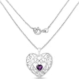 0.50 Carat Genuine Amethyst and White Topaz .925 Sterling Silver Pendant