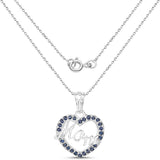 0.50 Carat Genuine Blue Sapphire .925 Sterling Silver Pendant