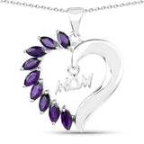 1.35 ct Genuine Amethyst .925 Sterling Silver Pendant