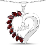 1.80 ct Genuine Garnet .925 Sterling Silver Pendant