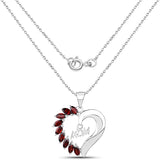 1.80 ct Genuine Garnet .925 Sterling Silver Pendant
