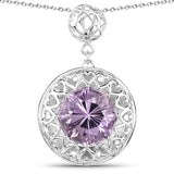 7.48 Carat Genuine Amethyst .925 Sterling Silver Pendant