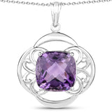 15.60 Carat Genuine Amethyst .925 Sterling Silver Pendant