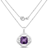 15.60 Carat Genuine Amethyst .925 Sterling Silver Pendant