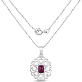 3.48 Carat Genuine Ruby .925 Sterling Silver Pendant