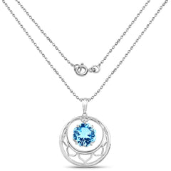 8.75 Carat Genuine Swiss Blue Topaz .925 Sterling Silver Pendant