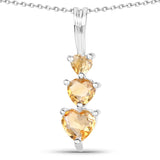 0.85 Carat Genuine Citrine .925 Sterling Silver Pendant