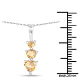 0.85 Carat Genuine Citrine .925 Sterling Silver Pendant