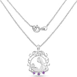 0.09 Carat Genuine Amethyst .925 Sterling Silver Pendant