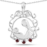 0.08 Carat Genuine Garnet .925 Sterling Silver Pendant