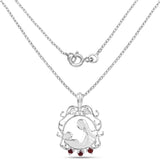 0.08 Carat Genuine Garnet .925 Sterling Silver Pendant