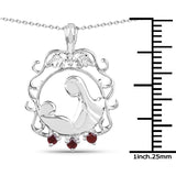 0.08 Carat Genuine Garnet .925 Sterling Silver Pendant