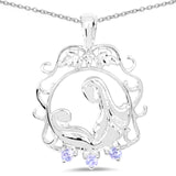 0.11 Carat Genuine Tanzanite .925 Sterling Silver Pendant