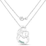 0.12 Carat Genuine Emerald .925 Sterling Silver Pendant