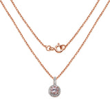 18K Rose Gold Plated 2.02 Carat Genuine Kunzite & White Topaz .925 Sterling Silver Pendant