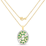 2.24 Carat Genuine Emerald .925 Sterling Silver Pendant