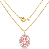 14K Yellow Gold Plated 3.20 Carat Genuine Ruby .925 Sterling Silver Pendant