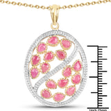 14K Yellow Gold Plated 3.20 Carat Genuine Ruby .925 Sterling Silver Pendant