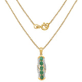 14K Yellow Gold Plated 1.75 Carat Genuine Emerald .925 Sterling Silver Pendant