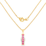 14K Yellow Gold Plated 1.90 Carat Genuine Ruby .925 Sterling Silver Pendant
