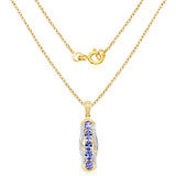14K Yellow Gold Plated 1.65 Carat Genuine Tanzanite .925 Sterling Silver Pendant