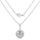 4.25 Carat Genuine Green Amethyst and Blue Topaz .925 Sterling Silver Pendant