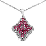 3.24 Carat Genuine Ruby .925 Sterling Silver Pendant