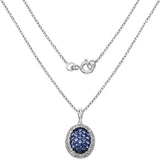 2.07 Carat Genuine Tanzanite & White Topaz .925 Sterling Silver Pendant