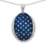 1.48 Carat Genuine Tanzanite & White Topaz .925 Sterling Silver Pendant