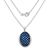 1.48 Carat Genuine Tanzanite & White Topaz .925 Sterling Silver Pendant