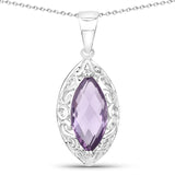 2.99 Carat Genuine Amethyst .925 Sterling Silver Pendant