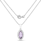 2.99 Carat Genuine Amethyst .925 Sterling Silver Pendant